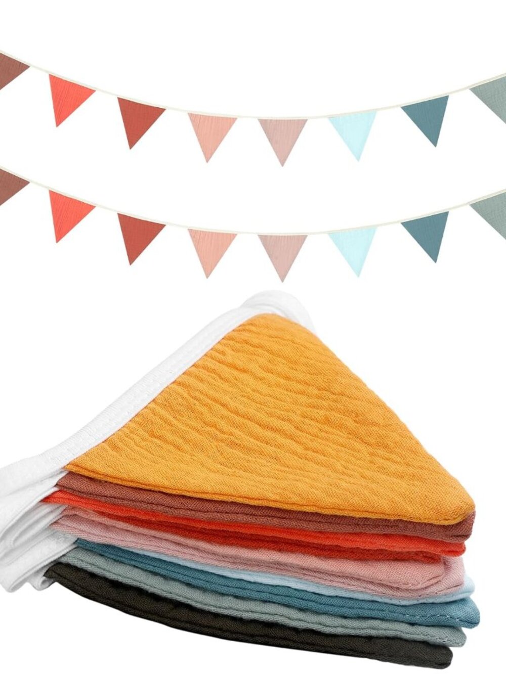 2 Pcs Pennant Banner Flags Nursery Garland Triangle, Mixed Color